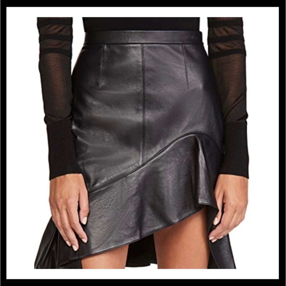 HOST PICK 🎉🎉ALEXANDER WANG LEATHER RUFFLE DECONSTRUCTED SKIRT